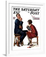 "Guessing Game," Saturday Evening Post Cover, July 9, 1927-Revere F. Wistehoff-Framed Giclee Print