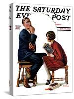 "Guessing Game," Saturday Evening Post Cover, July 9, 1927-Revere F. Wistehoff-Stretched Canvas