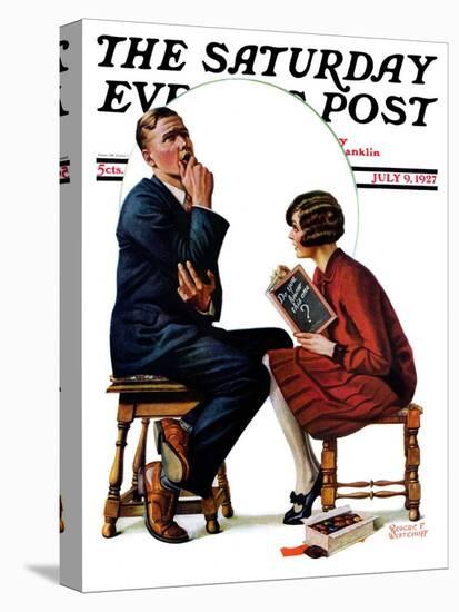 "Guessing Game," Saturday Evening Post Cover, July 9, 1927-Revere F. Wistehoff-Stretched Canvas