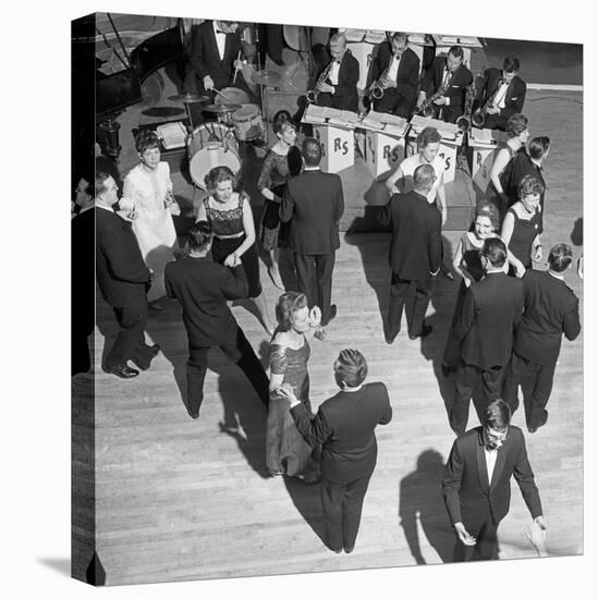 Guests at a Christmas Dance at Sheffield University, South Yorkshire, 1967-Michael Walters-Stretched Canvas