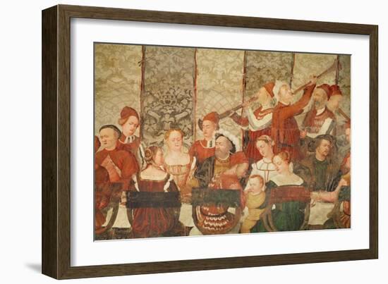 Guests at the Banquet Given by Bartolomeo Colleoni for King Christian I of Denmark-Girolamo Romanino-Framed Giclee Print