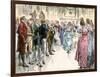 Guests Dancing the Virginia Reel at a Westover Plantation Ball, 1700s-null-Framed Giclee Print