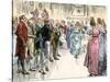 Guests Dancing the Virginia Reel at a Westover Plantation Ball, 1700s-null-Stretched Canvas