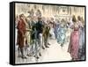 Guests Dancing the Virginia Reel at a Westover Plantation Ball, 1700s-null-Framed Stretched Canvas