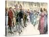 Guests Dancing the Virginia Reel at a Westover Plantation Ball, 1700s-null-Stretched Canvas