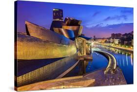 Guggenheim Museum by Night, Bilbao, Basque Country, Spain-Stefano Politi Markovina-Stretched Canvas