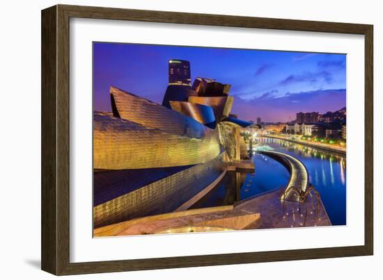 Guggenheim Museum by Night, Bilbao, Basque Country, Spain-Stefano Politi Markovina-Framed Photographic Print