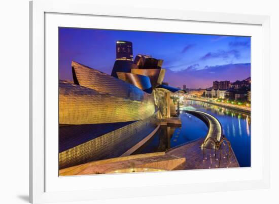 Guggenheim Museum by Night, Bilbao, Basque Country, Spain-Stefano Politi Markovina-Framed Photographic Print