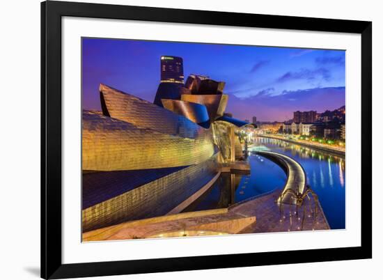 Guggenheim Museum by Night, Bilbao, Basque Country, Spain-Stefano Politi Markovina-Framed Photographic Print