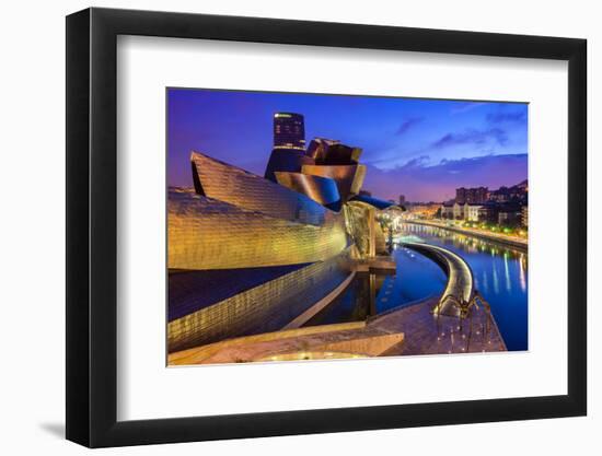 Guggenheim Museum by Night, Bilbao, Basque Country, Spain-Stefano Politi Markovina-Framed Photographic Print