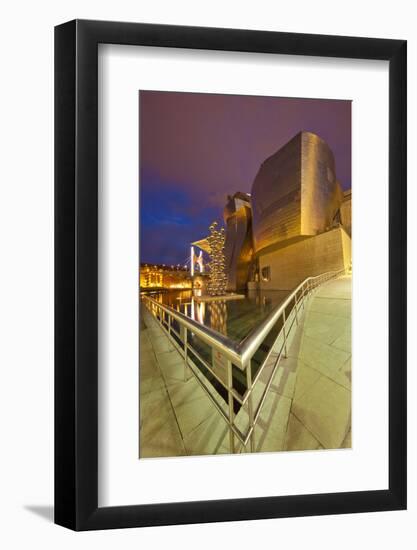 Guggenheim Museum Lit at Night, Bilbao, Spain-Jaynes Gallery-Framed Photographic Print