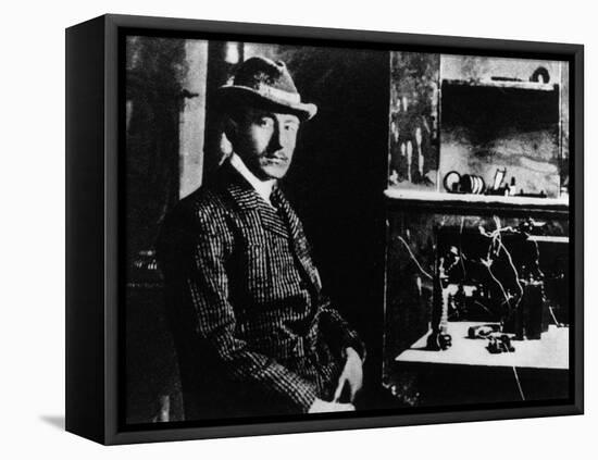 Guglielmo Marconi with His First Radio-null-Framed Stretched Canvas
