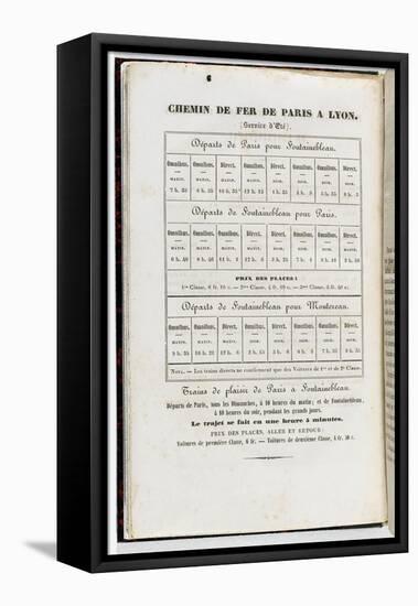 Guide du voyageur & de l'artiste à Fontainebleau: Page 4, Horaires du chemin de fer Paris-Fontaineb-Claude-Francois Denecourt-Framed Stretched Canvas