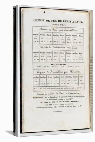 Guide du voyageur & de l'artiste à Fontainebleau: Page 4, Horaires du chemin de fer Paris-Fontaineb-Claude-Francois Denecourt-Stretched Canvas