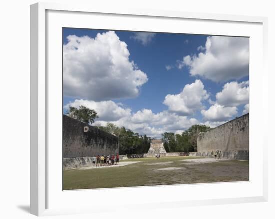 Guide Lecturing to Tourists in the Great Ball Court, Chichen Itza, Yucatan-Richard Maschmeyer-Framed Photographic Print