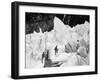 Guide Taking Tourists Through the Pinnacles and Crevices on Fox Glaciers-null-Framed Photographic Print