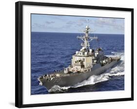Guided-missile Destroyer USS Hopper Underway in the Pacific Ocean-Stocktrek Images-Framed Photographic Print