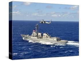 Guided-missile Destroyer USS William P. Lawrence in the Pacific Ocean-Stocktrek Images-Stretched Canvas