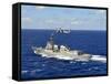 Guided-missile Destroyer USS William P. Lawrence in the Pacific Ocean-Stocktrek Images-Framed Stretched Canvas