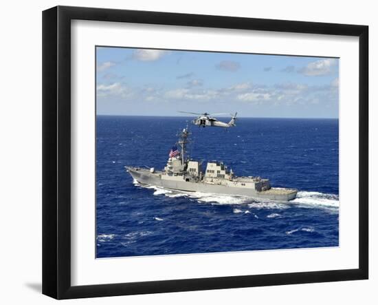 Guided-missile Destroyer USS William P. Lawrence in the Pacific Ocean-Stocktrek Images-Framed Photographic Print