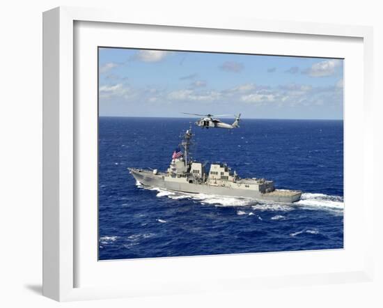 Guided-missile Destroyer USS William P. Lawrence in the Pacific Ocean-Stocktrek Images-Framed Photographic Print