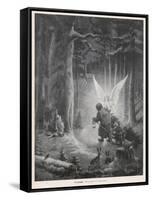 Guiding Xmas Angel-null-Framed Stretched Canvas