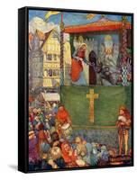 Guild play being performed in the middle ages-Joseph Ratcliffe Skelton-Framed Stretched Canvas