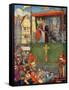 Guild play being performed in the middle ages-Joseph Ratcliffe Skelton-Framed Stretched Canvas