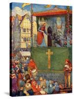 Guild play being performed in the middle ages-Joseph Ratcliffe Skelton-Stretched Canvas