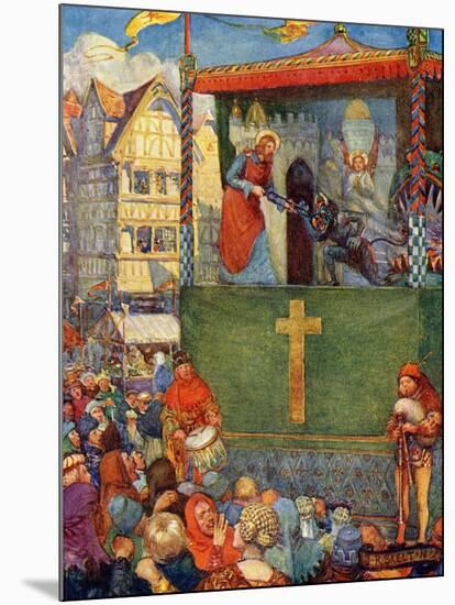 Guild play being performed in the middle ages-Joseph Ratcliffe Skelton-Mounted Giclee Print