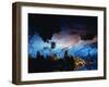 Guilin Cave, Floodlit Stalactites and Stalagmites, China-Dominic Harcourt-webster-Framed Photographic Print