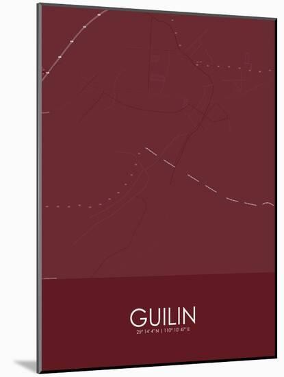 Guilin, China Red Map-null-Mounted Poster