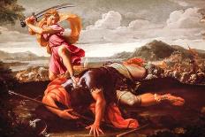 David and Goliath, Late 1650s-Guillaume Courtois-Giclee Print