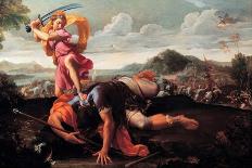 David and Goliath, 1650-1660-Guillaume Courtois-Stretched Canvas