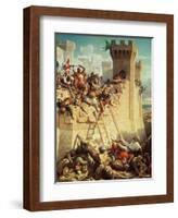 Guillaume De Clermont Defending Ptolemais (Acre) in 1291, 1845-Dominique Louis Papety-Framed Giclee Print