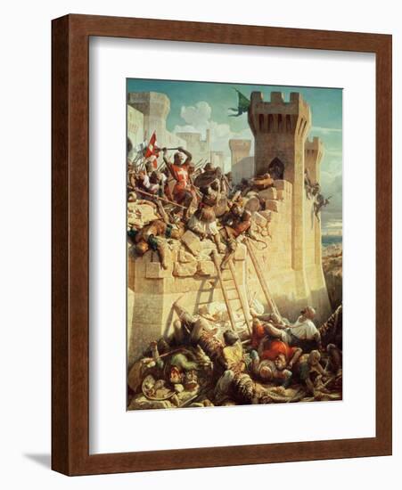 Guillaume De Clermont Defending Ptolemais (Acre) in 1291, 1845-Dominique Louis Papety-Framed Giclee Print