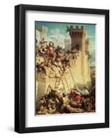 Guillaume De Clermont Defending Ptolemais (Acre) in 1291, 1845-Dominique Louis Papety-Framed Giclee Print