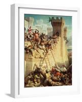 Guillaume De Clermont Defending Ptolemais (Acre) in 1291, 1845-Dominique Louis Papety-Framed Giclee Print