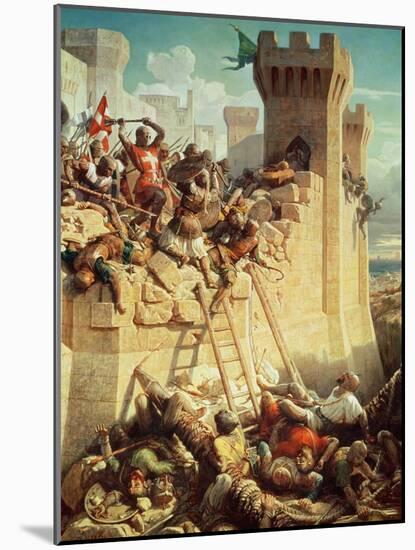 Guillaume De Clermont Defending Ptolemais (Acre) in 1291, 1845-Dominique Louis Papety-Mounted Giclee Print