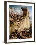 Guillaume De Clermont Defending the Walls at the Siege of Acre, 1291-Dominique Papety-Framed Giclee Print