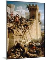 Guillaume De Clermont Defending the Walls at the Siege of Acre, 1291-Dominique Papety-Mounted Giclee Print
