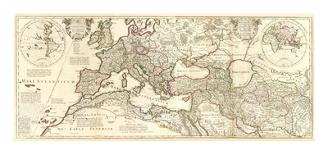 World Map Prepared for Then French King-Guillaume De Lisle-Stretched Canvas