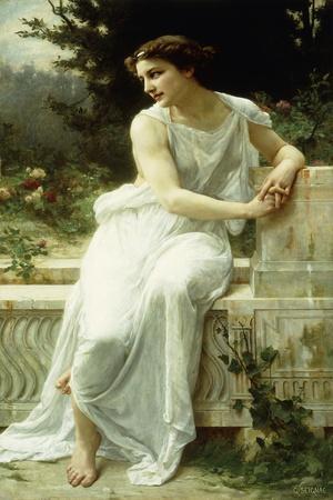 Girl of Pompei in a Garden; Jeune Fille De Pompei Dans Un Jardin