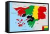 Guinea Bissau Map-tony4urban-Framed Stretched Canvas