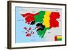Guinea Bissau Map-tony4urban-Framed Art Print