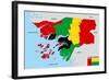 Guinea Bissau Map-tony4urban-Framed Art Print