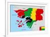 Guinea Bissau Map-tony4urban-Framed Art Print