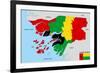 Guinea Bissau Map-tony4urban-Framed Art Print