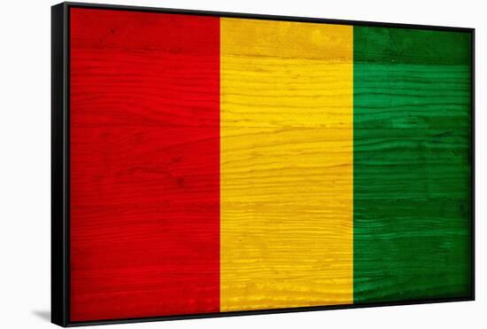 Guinea Flag Design with Wood Patterning - Flags of the World Series-Philippe Hugonnard-Framed Stretched Canvas