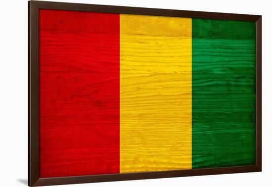 Guinea Flag Design with Wood Patterning - Flags of the World Series-Philippe Hugonnard-Framed Art Print